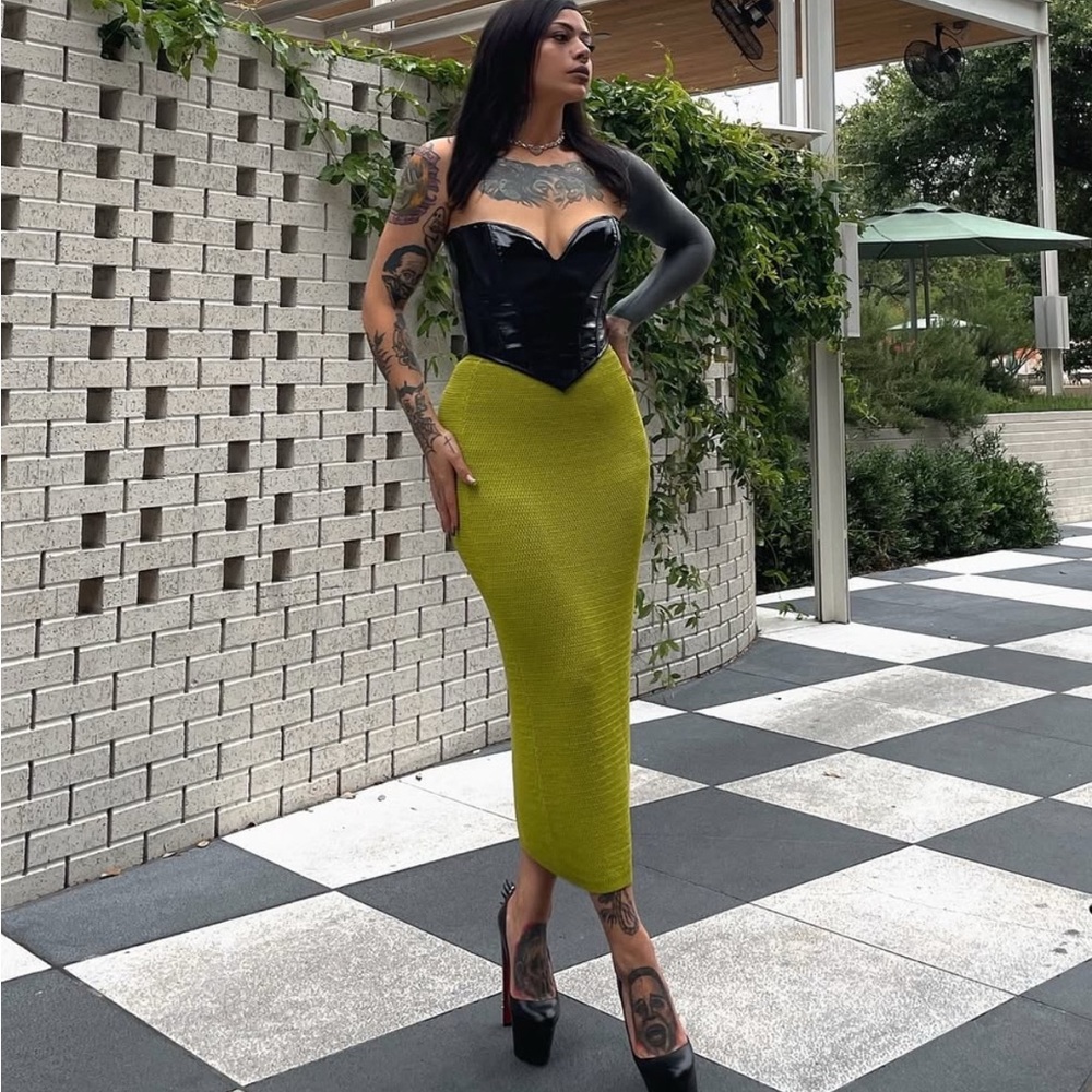 Forever21 Lime Green Knot Skirt